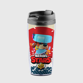 Термокружка-непроливайка с принтом Brawl Stars - Ronin Ruffs в городе Новоалтайск, внутренняя часть — пищевой пластик, наружная часть — прозрачный пластик, между ними — полиграфическая вставка с рисунком | объем — 350 мл, герметичная крышка | Тематика изображения на принте: brawl | brawl ruffs | brawl stars | brawl stars ronin ruffs | brawler | colonel ruffs | leon | new brawler | ronin ruffs | ruffs | ruffus | starrforce | бравл | бравл собака | бравл старс | бравлер | гавс | генерал гавс | леон | ронин 