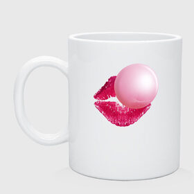 Кружка с принтом BubbleGum Lips в городе Новоалтайск, керамика | объем — 330 мл, диаметр — 80 мм. Принт наносится на бока кружки, можно сделать два разных изображения | bubble | bubblegum | day | gum | heart | kiss | lips | love | romantic | valentine | valentines | амур | валентина | влюбленные | влюбленных | всех | губы | день | жвачка | любовь | поцелуй | романтика | романтичность | святого | сердечк