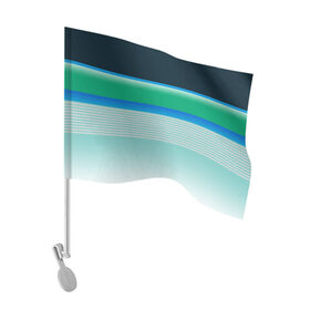 Флаг для автомобиля с принтом Sea color в городе Новоалтайск, 100% полиэстер | Размер: 30*21 см | green | line | lines | sea | sea color | wave | зеленый | море | морской цвет