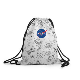 Рюкзак-мешок 3D с принтом NASA в городе Новоалтайск, 100% полиэстер | плотность ткани — 200 г/м2, размер — 35 х 45 см; лямки — толстые шнурки, застежка на шнуровке, без карманов и подкладки | administration | aeronautics | nasa | national | space | детская | тrdnasa