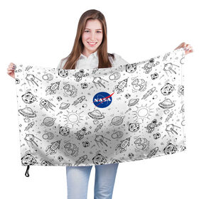 Флаг 3D с принтом NASA в городе Новоалтайск, 100% полиэстер | плотность ткани — 95 г/м2, размер — 67 х 109 см. Принт наносится с одной стороны | administration | aeronautics | nasa | national | space | детская | тrdnasa