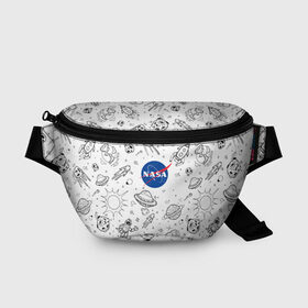 Поясная сумка 3D с принтом NASA в городе Новоалтайск, 100% полиэстер | плотная ткань, ремень с регулируемой длиной, внутри несколько карманов для мелочей, основное отделение и карман с обратной стороны сумки застегиваются на молнию | administration | aeronautics | nasa | national | space | детская | тrdnasa