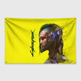 Флаг-баннер с принтом Cyberpunk 2077 в городе Новоалтайск, 100% полиэстер | размер 67 х 109 см, плотность ткани — 95 г/м2; по краям флага есть четыре люверса для крепления | cyberpunk 2077 | hacker | maelstrom | militech | quadra | samurai | sci fi | technology | trauma team | v | будущее | игра | иероглифы | киану ривз | кибер | киберпанк | киборг | киборги | корпорация | лого | милитек | панк | роботы | самурай | т
