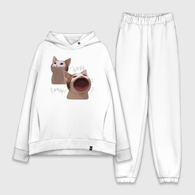 Женский костюм хлопок Oversize с принтом Cat Pop   Мем в городе Новоалтайск,  |  | art | cat | mem | meme | memes | music | pop | retro | style | арт | буп | кот | котенок | котик | котэ | мем | мемы | музыка | ретро