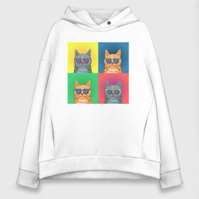 Женское худи Oversize хлопок с принтом Pop Cat в городе Новоалтайск, френч-терри — 70% хлопок, 30% полиэстер. Мягкий теплый начес внутри —100% хлопок | боковые карманы, эластичные манжеты и нижняя кромка, капюшон на магнитной кнопке | art | cat | colorful | mem | meme | memes | music | pop | rainbow | retro | style | арт | буп | кот | котенок | котик | котэ | краски | красочный | мем | мемы | музыка | ретро