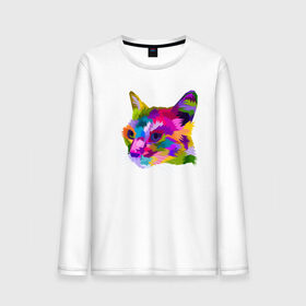 Мужской лонгслив хлопок с принтом Pop Cat в городе Новоалтайск, 100% хлопок |  | art | cat | colorful | mem | meme | memes | music | pop | rainbow | retro | style | арт | буп | кот | котенок | котик | котэ | краски | красочный | мем | мемы | музыка | ретро