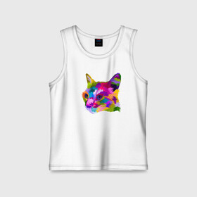Детская майка хлопок с принтом Pop Cat в городе Новоалтайск,  |  | art | cat | colorful | mem | meme | memes | music | pop | rainbow | retro | style | арт | буп | кот | котенок | котик | котэ | краски | красочный | мем | мемы | музыка | ретро