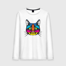 Мужской лонгслив хлопок с принтом Pop Cat в городе Новоалтайск, 100% хлопок |  | art | cat | colorful | mem | meme | memes | music | pop | rainbow | retro | style | арт | буп | кот | котенок | котик | котэ | краски | красочный | мем | мемы | музыка | ретро