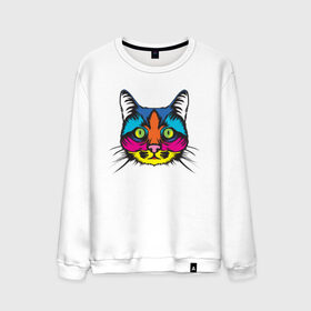 Мужской свитшот хлопок с принтом Pop Cat в городе Новоалтайск, 100% хлопок |  | art | cat | colorful | mem | meme | memes | music | pop | rainbow | retro | style | арт | буп | кот | котенок | котик | котэ | краски | красочный | мем | мемы | музыка | ретро