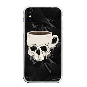 Чехол для iPhone XS Max матовый с принтом Кофе из черепа в городе Новоалтайск, Силикон | Область печати: задняя сторона чехла, без боковых панелей | horror | кости | скелет | слова | ужас | ужасы | хоррор | через из слов | череп