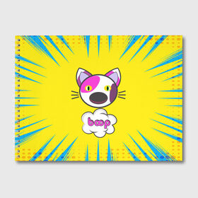 Альбом для рисования с принтом PoP CaT BooP в городе Новоалтайск, 100% бумага
 | матовая бумага, плотность 200 мг. | Тематика изображения на принте: boom | meme | pop art | popping | бум | буп кот | котик | мем | поп арт | ретро | стиль