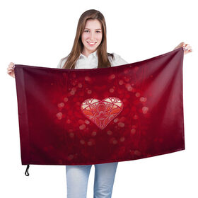 Флаг 3D с принтом Valentines Day в городе Новоалтайск, 100% полиэстер | плотность ткани — 95 г/м2, размер — 67 х 109 см. Принт наносится с одной стороны | 14 febraury | 14 февраля | heart | valentine day | арт | день валентин | день святого валентина | любовь | сердце | сердце арт | сердце любви