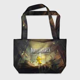 Пляжная сумка 3D с принтом Little Nightmares 2 в городе Новоалтайск, 100% полиэстер | застегивается на металлическую кнопку; внутренний карман застегивается на молнию. Стенки укреплены специальным мягким материалом, чтобы защитить содержимое от несильных ударов
 | little nightmares | nightmares | игры | литл найтмейрс | моно | учительница