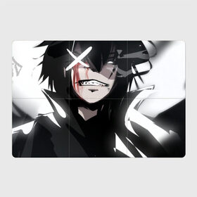 Магнитный плакат 3Х2 с принтом Demon anime в городе Новоалтайск, Полимерный материал с магнитным слоем | 6 деталей размером 9*9 см | demon | аниме | демон | крылья | стиль | тьма | черно белый