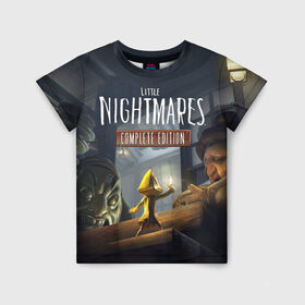 Детская футболка 3D с принтом Little Nightmares 2 в городе Новоалтайск, 100% гипоаллергенный полиэфир | прямой крой, круглый вырез горловины, длина до линии бедер, чуть спущенное плечо, ткань немного тянется | little nightmares | nightmares | игры | литл найтмейрс | моно | учительница