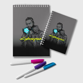 Блокнот с принтом Cyberpunk 2077 в городе Новоалтайск, 100% бумага | 48 листов, плотность листов — 60 г/м2, плотность картонной обложки — 250 г/м2. Листы скреплены удобной пружинной спиралью. Цвет линий — светло-серый
 | cyberpunk 2077 | hacker | maelstrom | militech | quadra | samurai | sci fi | technology | trauma team | v | будущее | игра | иероглифы | киану ривз | кибер | киберпанк | киборг | киборги | корпорация | лого | милитек | панк | роботы | самурай | т
