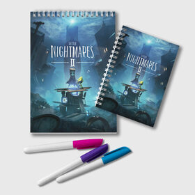 Блокнот с принтом Little Nightmares 2 в городе Новоалтайск, 100% бумага | 48 листов, плотность листов — 60 г/м2, плотность картонной обложки — 250 г/м2. Листы скреплены удобной пружинной спиралью. Цвет линий — светло-серый
 | Тематика изображения на принте: mono | six | игры | моно | постер | шестерка