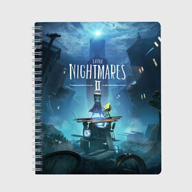 Тетрадь с принтом Little Nightmares 2 в городе Новоалтайск, 100% бумага | 48 листов, плотность листов — 60 г/м2, плотность картонной обложки — 250 г/м2. Листы скреплены сбоку удобной пружинной спиралью. Уголки страниц и обложки скругленные. Цвет линий — светло-серый
 | mono | six | игры | моно | постер | шестерка