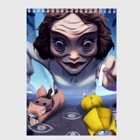 Скетчбук с принтом Little Nightmares в городе Новоалтайск, 100% бумага
 | 48 листов, плотность листов — 100 г/м2, плотность картонной обложки — 250 г/м2. Листы скреплены сверху удобной пружинной спиралью | horror | little nightmares | monster | логотипы игр | мертвая учительница | монстры | ужастики | учительница | шестая