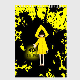 Скетчбук с принтом Little Nightmares/Шестая в городе Новоалтайск, 100% бумага
 | 48 листов, плотность листов — 100 г/м2, плотность картонной обложки — 250 г/м2. Листы скреплены сверху удобной пружинной спиралью | Тематика изображения на принте: horror | little nightmares | logo game | monster | девочка | логотипы игр | монстры | ужастики | шестая