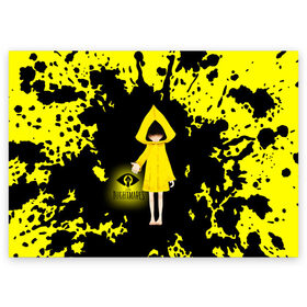 Поздравительная открытка с принтом Little Nightmares/Шестая в городе Новоалтайск, 100% бумага | плотность бумаги 280 г/м2, матовая, на обратной стороне линовка и место для марки
 | horror | little nightmares | logo game | monster | девочка | логотипы игр | монстры | ужастики | шестая
