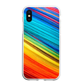 Чехол для iPhone XS Max матовый с принтом цветной мех диагональ в городе Новоалтайск, Силикон | Область печати: задняя сторона чехла, без боковых панелей | волокна | геометрия | диагональ | краски | мех | полоски | полосы | радуга | текстура | цвета | яркий
