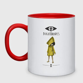 Кружка двухцветная с принтом Little Nightmares в городе Новоалтайск, керамика | объем — 330 мл, диаметр — 80 мм. Цветная ручка и кайма сверху, в некоторых цветах — вся внутренняя часть | Тематика изображения на принте: littlenightmares | игра | монстры | хоррор | шестая