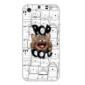Чехол для iPhone 5/5S матовый с принтом Pop Cat в городе Новоалтайск, Силикон | Область печати: задняя сторона чехла, без боковых панелей | Тематика изображения на принте: pop cat | wide mouthed popping cat | арты | буп | мемы