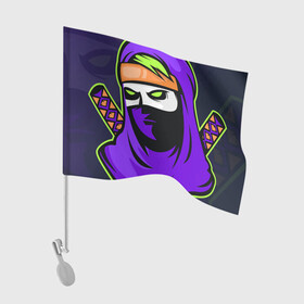 Флаг для автомобиля с принтом NINJA в городе Новоалтайск, 100% полиэстер | Размер: 30*21 см | life | ninja | ninjas