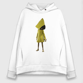 Женское худи Oversize хлопок с принтом Little Nightmares в городе Новоалтайск, френч-терри — 70% хлопок, 30% полиэстер. Мягкий теплый начес внутри —100% хлопок | боковые карманы, эластичные манжеты и нижняя кромка, капюшон на магнитной кнопке | games | little nightmares | playstation | игра | мрачный | персонаж игры | человечек