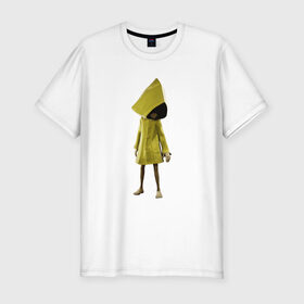 Мужская футболка хлопок Slim с принтом Little Nightmares в городе Новоалтайск, 92% хлопок, 8% лайкра | приталенный силуэт, круглый вырез ворота, длина до линии бедра, короткий рукав | games | little nightmares | playstation | игра | мрачный | персонаж игры | человечек