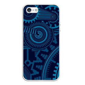 Чехол для iPhone 5/5S матовый с принтом Steampunk Mechanic Blue в городе Новоалтайск, Силикон | Область печати: задняя сторона чехла, без боковых панелей | Тематика изображения на принте: gears | mechanics | mechanism | steampunk | механизм | механика | стимпанк | шестеренки