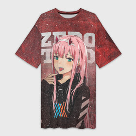 Платье-футболка 3D с принтом Zero Two в толстовке в городе Новоалтайск,  |  | darling | darling in the franxx | zero two | вайфу | зеро ту | код 002 | любимый во франксе | франкс