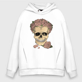 Мужское худи Oversize хлопок с принтом Skull Roses в городе Новоалтайск, френч-терри — 70% хлопок, 30% полиэстер. Мягкий теплый начес внутри —100% хлопок | боковые карманы, эластичные манжеты и нижняя кромка, капюшон на магнитной кнопке | art | body | bones | dead | drawing | face | graffiti | head | roses | skeleton | skul | skull | ад | арт | голова | граффити | зло | кости | лицо | металл | нарисованный | розы | рок | скелет | скул | скулл | три черепа | тьма