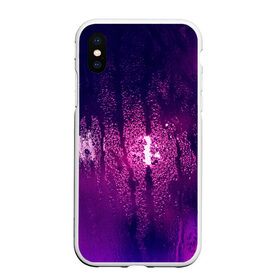 Чехол для iPhone XS Max матовый с принтом стекло дождь фиолетовый в городе Новоалтайск, Силикон | Область печати: задняя сторона чехла, без боковых панелей | влажный | дождь | запотевшее | капли | лиловый | магия | мистика | мокрый | ночь | потеки | роса | свет | стекло | текстура | фиолетовый | чернильный
