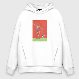 Мужское худи Oversize хлопок с принтом Bone football в городе Новоалтайск, френч-терри — 70% хлопок, 30% полиэстер. Мягкий теплый начес внутри —100% хлопок | боковые карманы, эластичные манжеты и нижняя кромка, капюшон на магнитной кнопке | bone football | прикол | скелет | футбол | череп | юмор