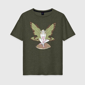 Женская футболка хлопок Oversize с принтом Fairy Фея в городе Новоалтайск, 100% хлопок | свободный крой, круглый ворот, спущенный рукав, длина до линии бедер
 | волшебство | крылья | магия | сказочные существа | феи