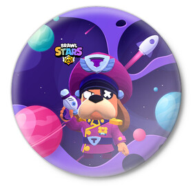 Значок с принтом Генерал Гавс brawl stars в городе Новоалтайск,  металл | круглая форма, металлическая застежка в виде булавки | brawl | brawl stars | brawlstars | brawl_stars | jessie | бравл | бравлер руффс | бравлстарс | генерал гавс