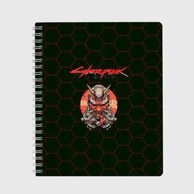 Тетрадь с принтом CYBERPUNK 2077 в городе Новоалтайск, 100% бумага | 48 листов, плотность листов — 60 г/м2, плотность картонной обложки — 250 г/м2. Листы скреплены сбоку удобной пружинной спиралью. Уголки страниц и обложки скругленные. Цвет линий — светло-серый
 | cd project red | cyberpunk 2077 | keanu reeves | samurai | киану ривз | киберпанк 2077 | самураи