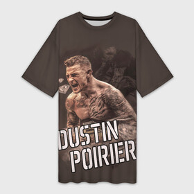 Платье-футболка 3D с принтом ДАСТИН ПОРЬЕ в городе Новоалтайск,  |  | box | canada | champion | dustin | fight | mma | poirier | sport | ufc | боец | бои | дастин | драка | канада | мма | порье | пояс | смешаные единоборства | чемпион