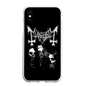 Чехол для iPhone XS Max матовый с принтом Mayhem в городе Новоалтайск, Силикон | Область печати: задняя сторона чехла, без боковых панелей | black | mayhem | metal | music | rock | skull | блэк | гитара | группа | метал | музыка | рок | череп | электрогитара