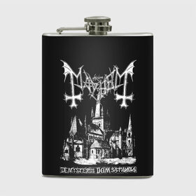 Фляга с принтом Mayhem в городе Новоалтайск, металлический корпус | емкость 0,22 л, размер 125 х 94 мм. Виниловая наклейка запечатывается полностью | black | mayhem | metal | music | rock | skull | блэк | гитара | группа | метал | музыка | рок | череп | электрогитара