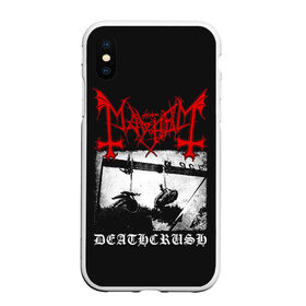 Чехол для iPhone XS Max матовый с принтом Mayhem в городе Новоалтайск, Силикон | Область печати: задняя сторона чехла, без боковых панелей | black | mayhem | metal | music | rock | skull | блэк | гитара | группа | метал | музыка | рок | череп | электрогитара
