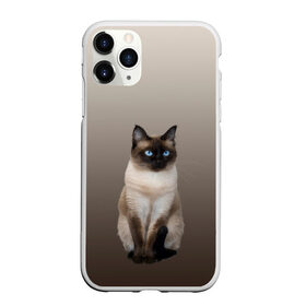 Чехол для iPhone 11 Pro матовый с принтом Сиамский кот голубые глаза в городе Новоалтайск, Силикон |  | арт | бежевый | градиент | киса | коричневый | кот | котейка | котенок | котик | котэ | кошка | реализм | сиамец | сиамский