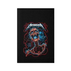 Обложка для паспорта матовая кожа с принтом METALLICA в городе Новоалтайск, натуральная матовая кожа | размер 19,3 х 13,7 см; прозрачные пластиковые крепления | Тематика изображения на принте: band | hardcore | metall | music | punk | rock | skull | usa | батька | джеймс | кирк | ларс | металлика | метла | музыка | рок | сша | трухильо | ульрих | хэви метал | хэммет | хэтфилд | череп