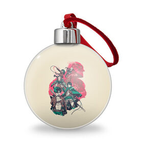 Ёлочный шар с принтом Attack on titan | Атака титан в городе Новоалтайск, Пластик | Диаметр: 77 мм | anime | attack on titan | аниме | анимэ | армин | атака титанов | йегер | микаса аккерман | эрден