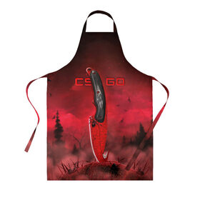 Фартук 3D с принтом CS GO | Crimson Web Gut Knife в городе Новоалтайск, 100% полиэстер | общий размер — 65 х 85 см, ширина нагрудника — 26 см, горловина — 53 см, длина завязок — 54 см, общий обхват в поясе — 173 см. Принт на завязках и на горловине наносится с двух сторон, на основной части фартука — только с внешней стороны | counter strike | counter strike global offensive | crimson web | cs go | csgo | gut knife | кровавая паутина | нож с лезвием крюком