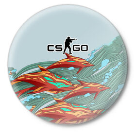 Значок с принтом CS:GO Aquamarine Revenge | Аквамариновая Месть в городе Новоалтайск,  металл | круглая форма, металлическая застежка в виде булавки | aquamarine | cs | game | pc | revenge | see | skins | water | ак 47 | аквамариновая месть | дельфины | игры | калаш | контра | кс | море | скин | спецназ | стрелялки