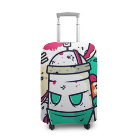 Чехол для чемодана 3D с принтом граффити в городе Новоалтайск, 86% полиэфир, 14% спандекс | двустороннее нанесение принта, прорези для ручек и колес | gang | graffiti | hip hop | hiphop | music | rap