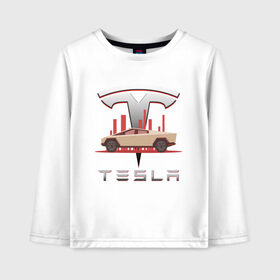 Детский лонгслив хлопок с принтом TESLA CYBERTRUCK / ТЕСЛА (Z) в городе Новоалтайск, 100% хлопок | круглый вырез горловины, полуприлегающий силуэт, длина до линии бедер | cybertruck | elon mask | model s | model x | model y | moscow tesla club | semi | tesla | tesla motors | tesla roadster | автомобилестроение | илон | илон маск | кибертрек | литий ионные аккумуляторы | маск | никола тесла | солнечная энергетика 
